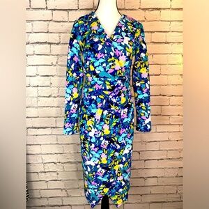 Rachel Roy Floral Boho Long Sleeved Wrap Dress size Medium NWT